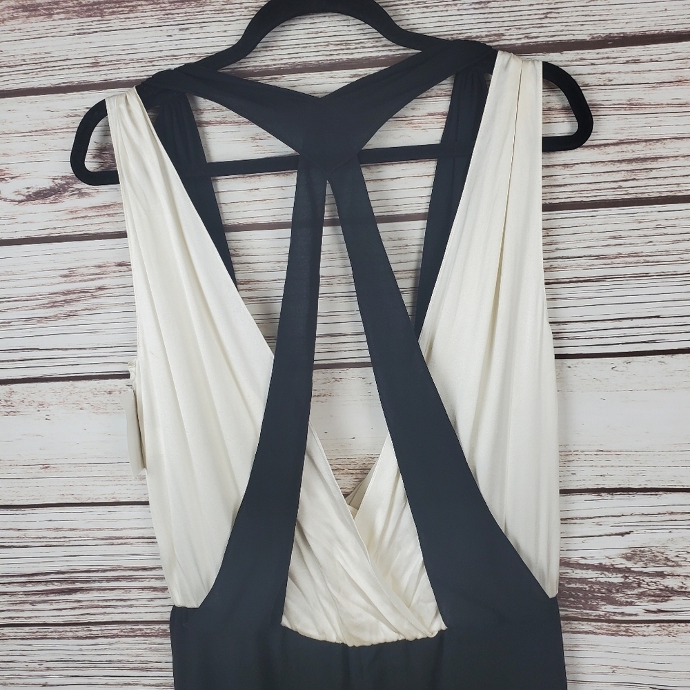 NWT Ramy Brook Womens XS Black/White Sleeveless Drape Pleated Jumpsuit - Picture 7 of 11